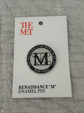 Metropolitan Museum of Art "M" Enamel Pin - Black & White